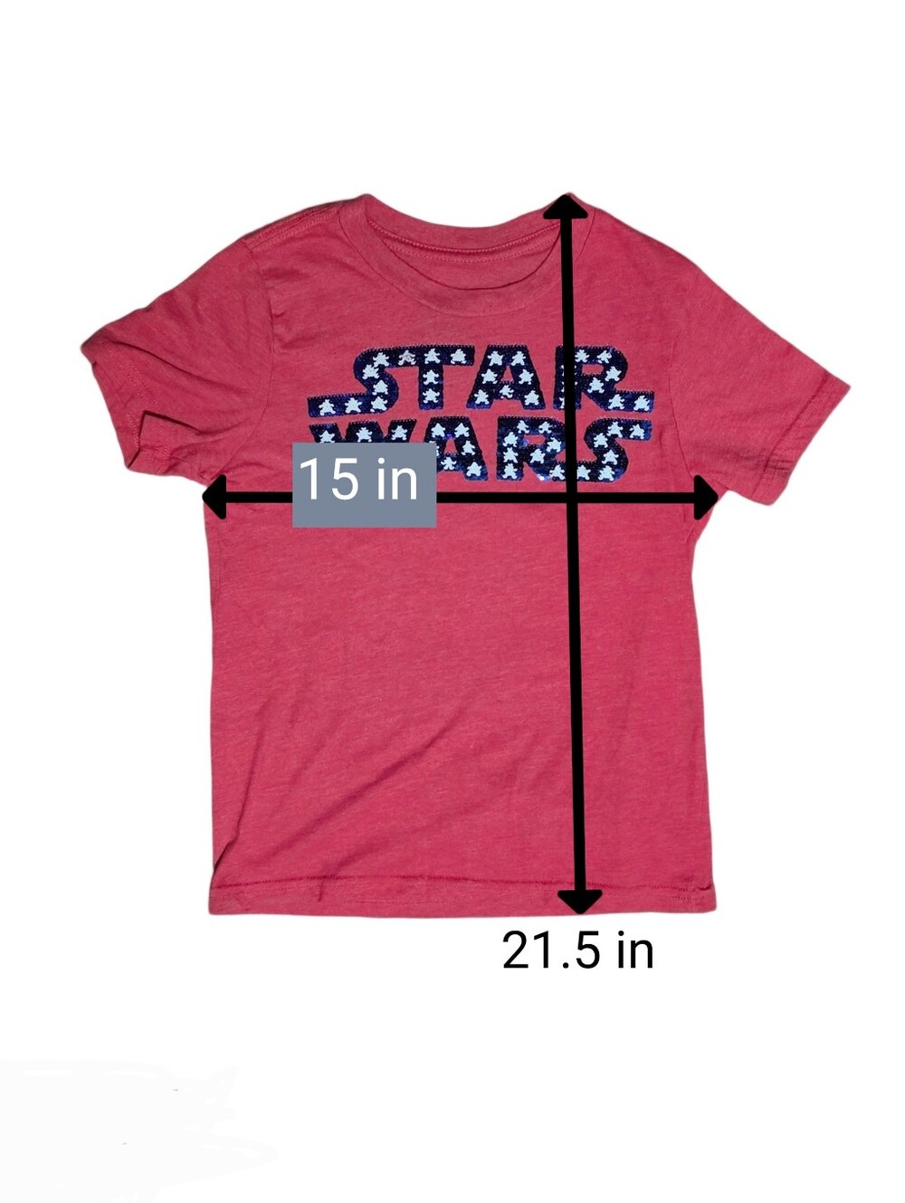 Kids Star Wars Red White & blue Tee Sz Med 10/12 - Picture 8 of 8